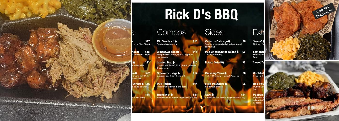 Rick D's BBQ & more Menu