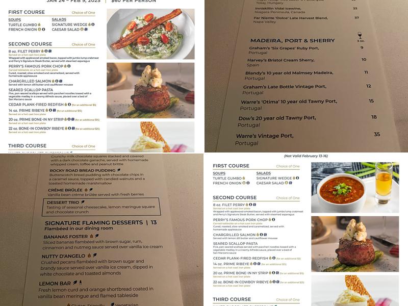 Perry's Steakhouse & Grille - Vernon Hills Menu