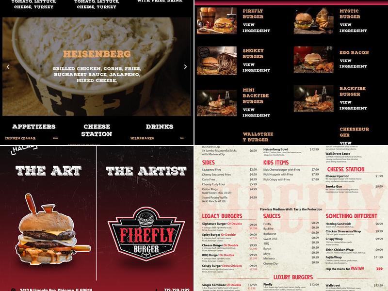 Firefly Burger Menu