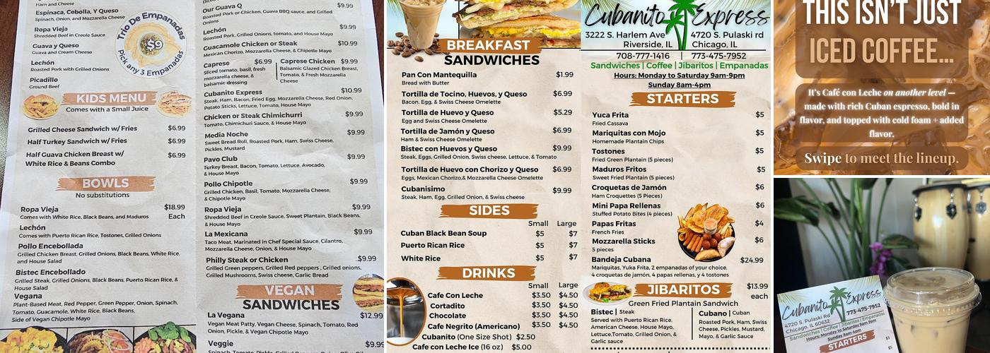 Cubanito Express Menu