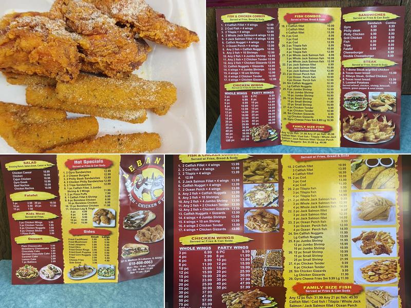 LEBANON FISH CHICKEN &FOOD Menu