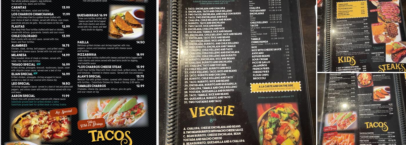 Los Charros Menu