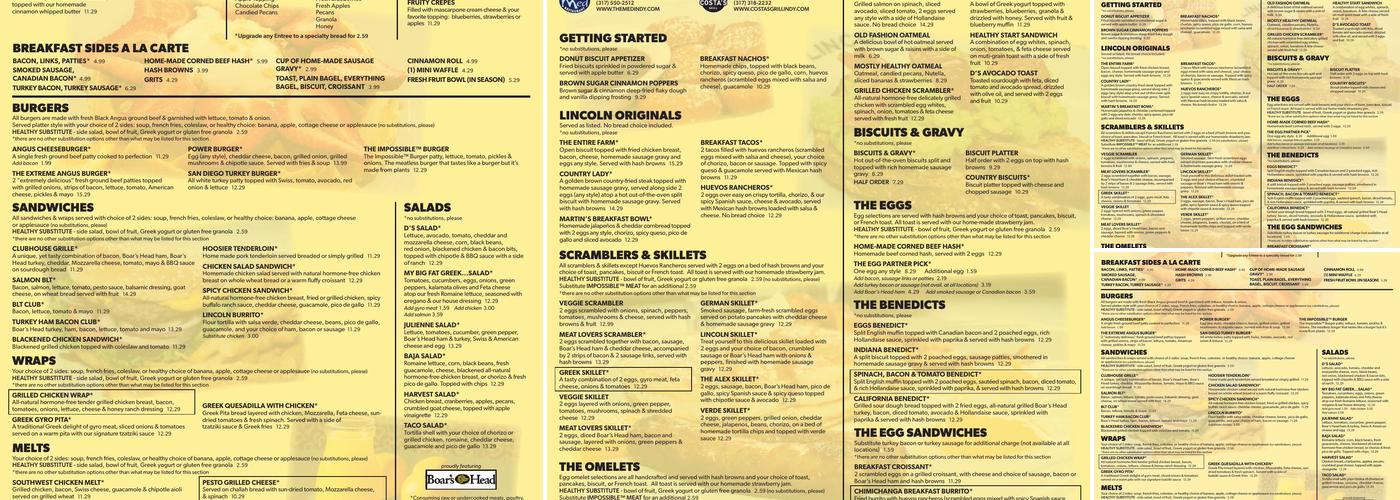 Lincoln Square Pancake House - Zionsville Menu