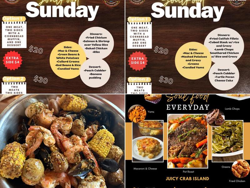 Juicy Crab Island Menu