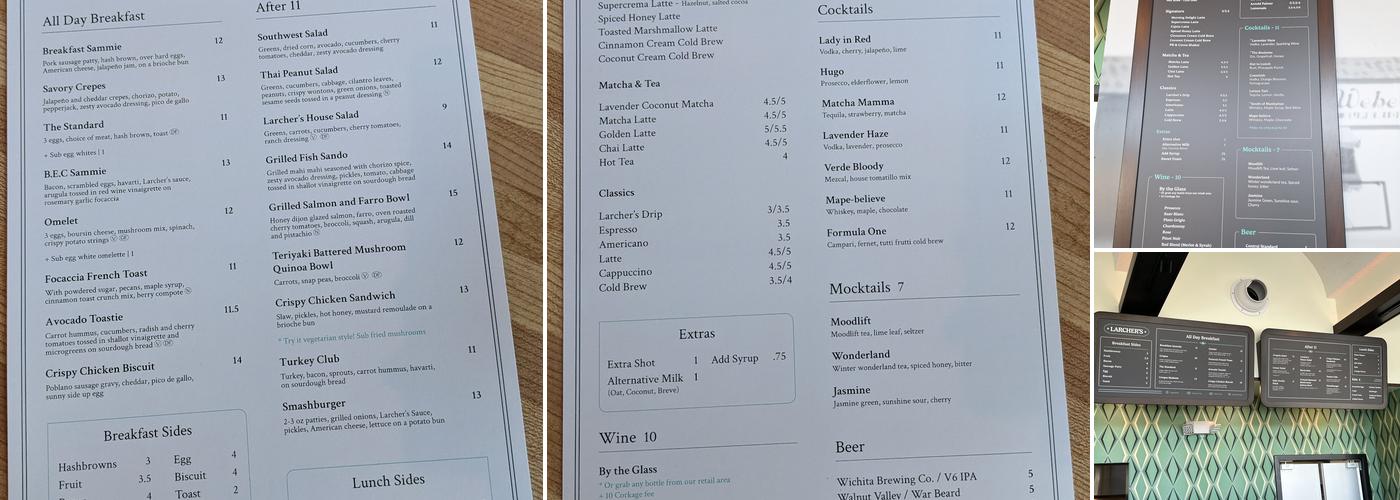 Larcher's Market Menu