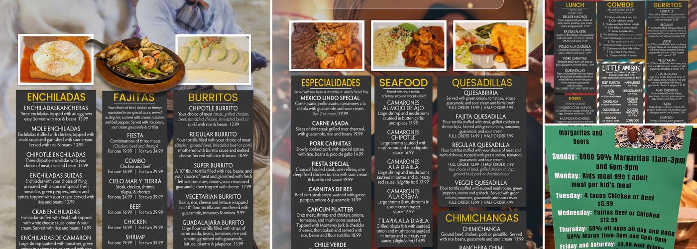 Mexico Lindo KC Restaurant and Bar Menu