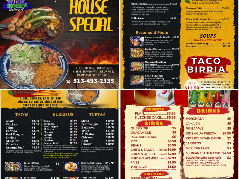 Los Tres Hermanos Restaurant Menu