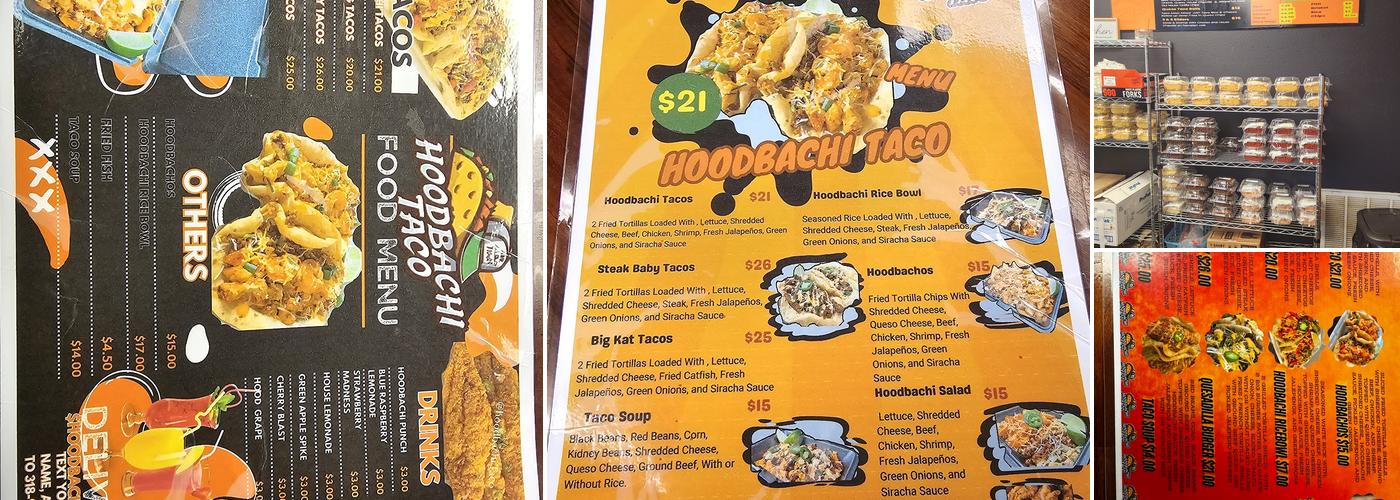 Hoodbachi Taco Menu