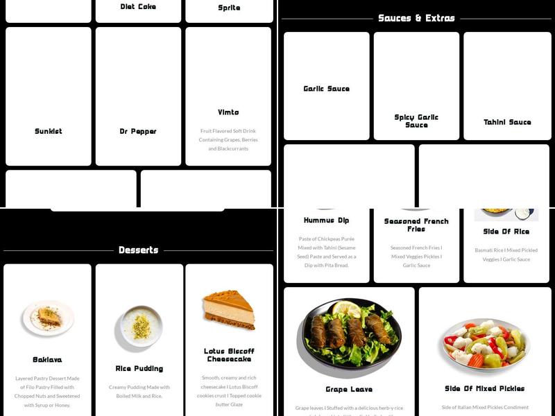 Abu Omar Halal - Milford Center, LA Menu