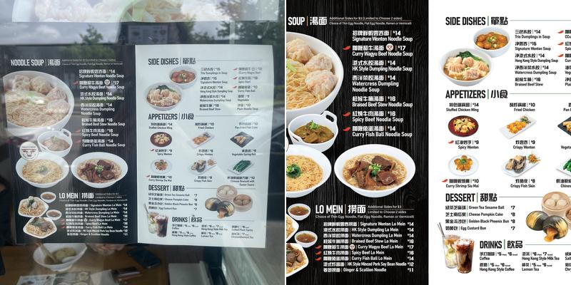 Gigantic Wonton Menu