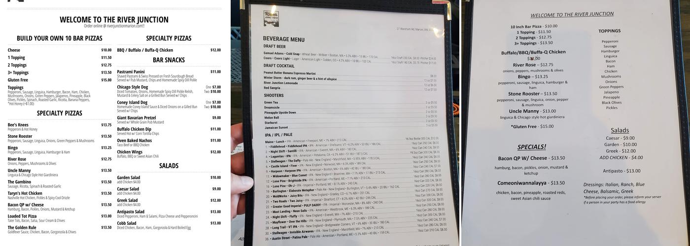 River Junction Menu