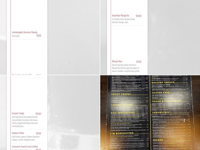 The Hudson Cafe Menu