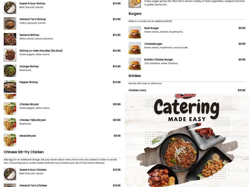 Warren Eats Menu