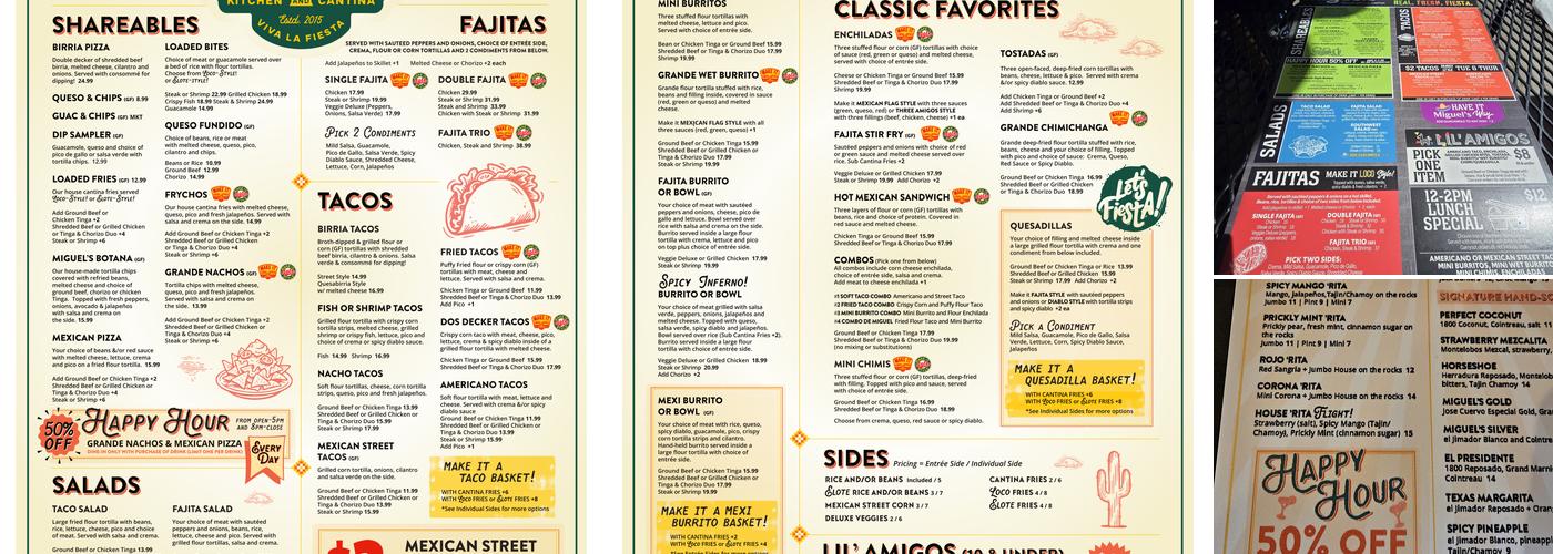 Mr. Miguel's Mexican Grill & Cantina Menu