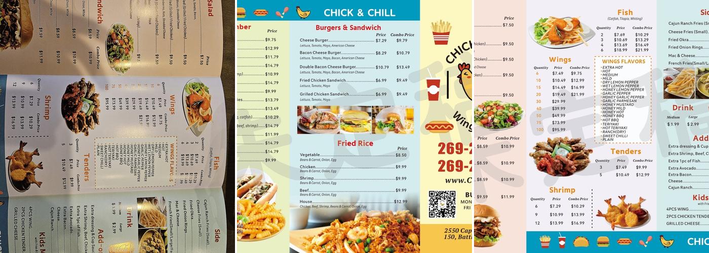Chick & chill Menu