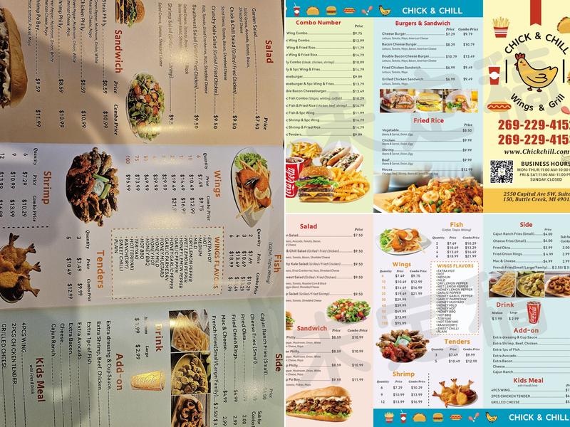 Chick & chill Menu