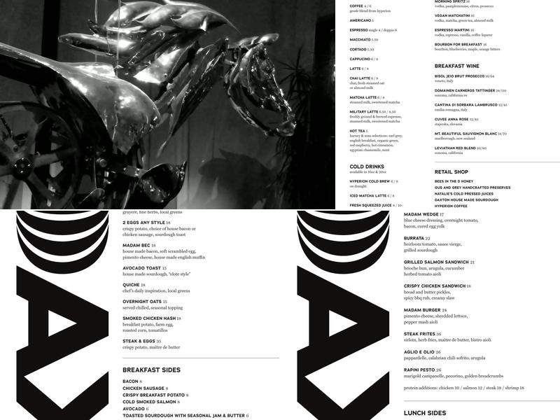 Café Dax Menu