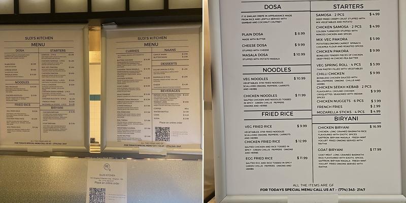 Suji’s Kitchen Menu