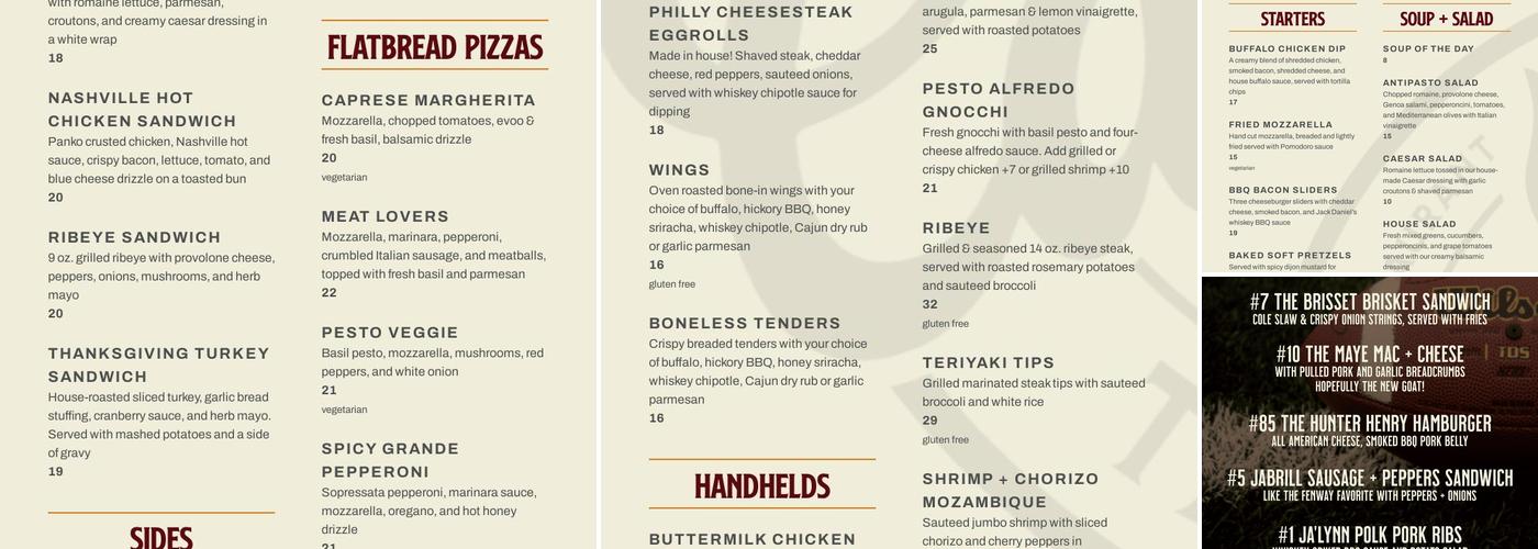 Campfire Tavern & Table Menu