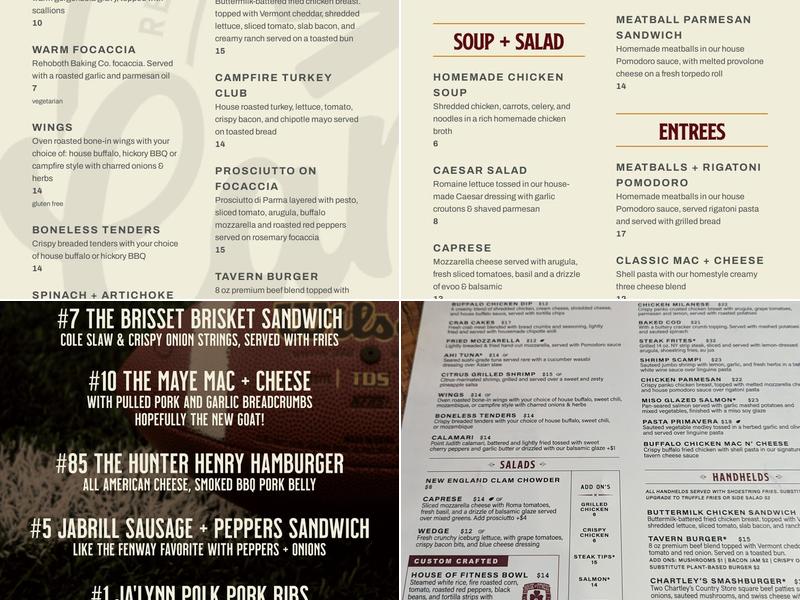 Campfire Tavern & Table Menu