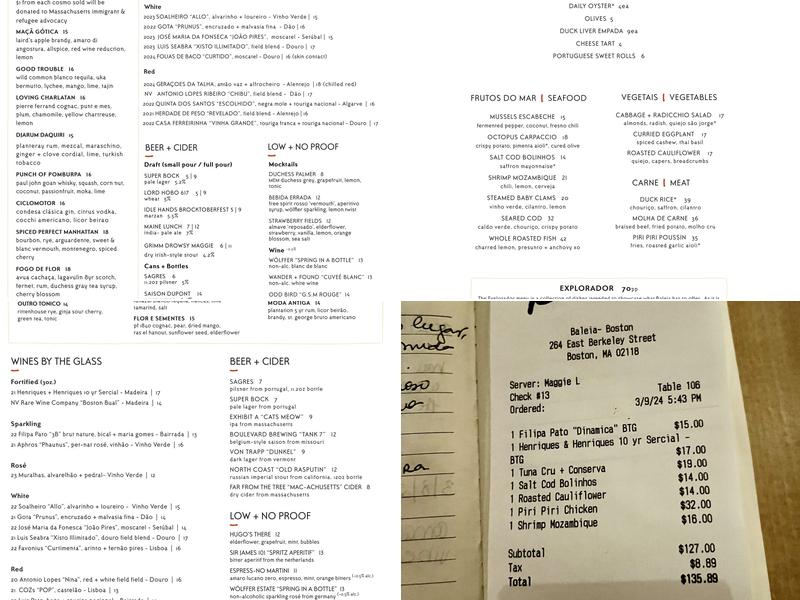 Baleia Menu
