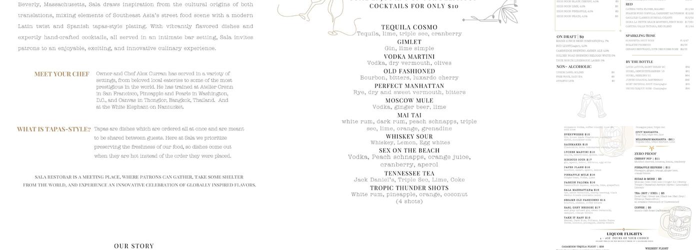 Sala Restobar Menu