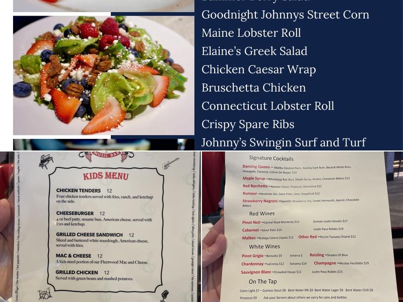 Good Night Johnny's American Music Bar Menu