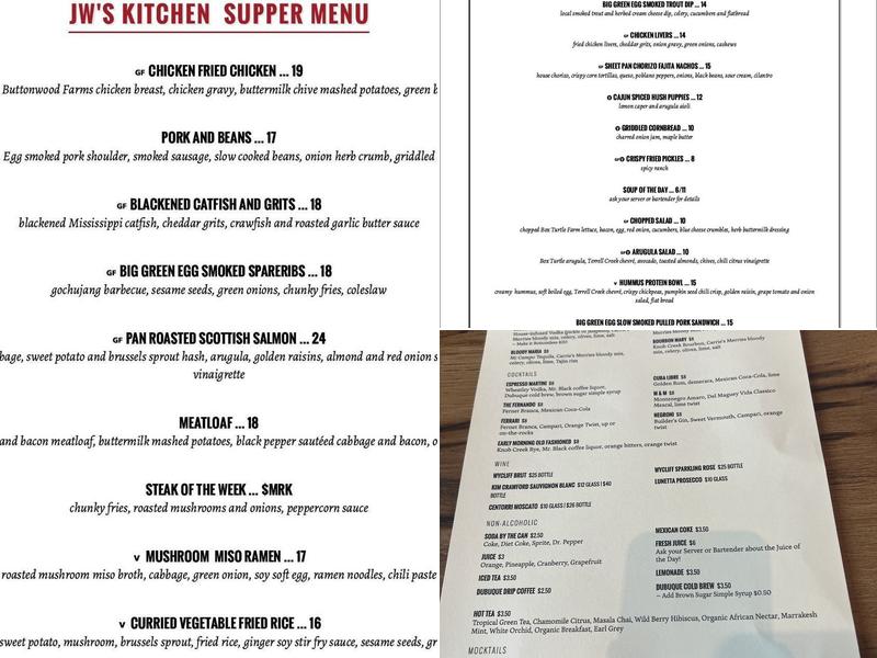 JW’s Kitchen Menu