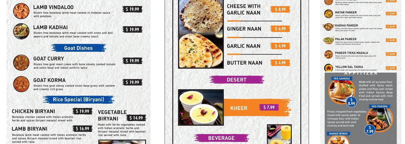 Clay Oven Indian Cuisine Menu