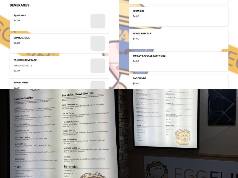 EGGFLIP Menu