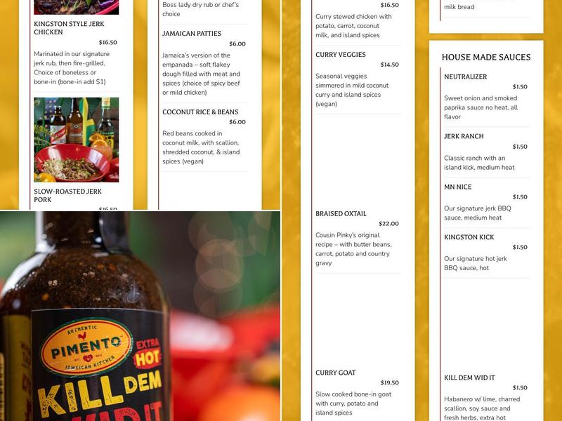 Pimento Jamaican Kitchen & Rum Bar Menu