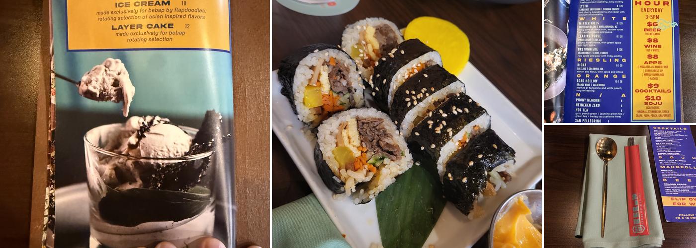 Bebap Korean Eats Menu