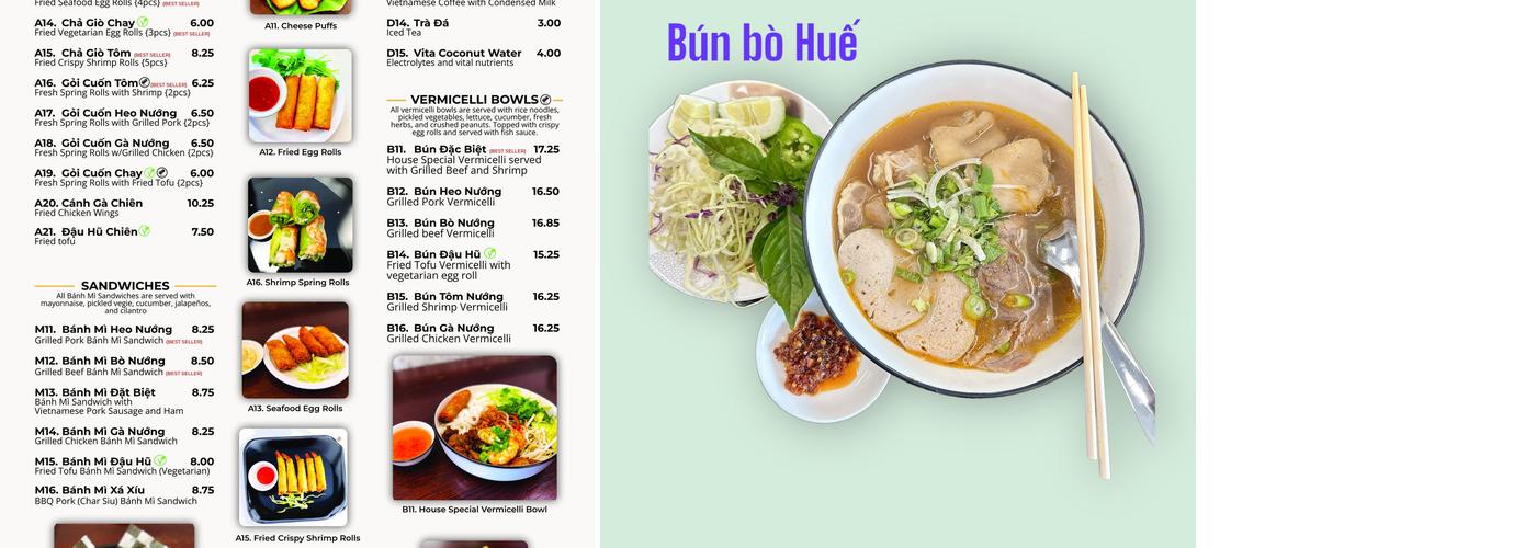 Pho TiTi Menu