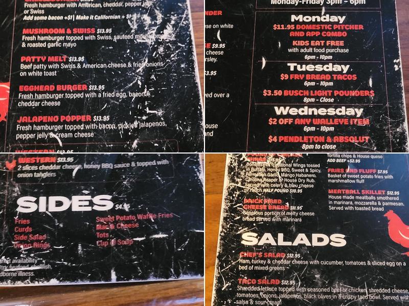 Hen House Bar & Restaurant Menu