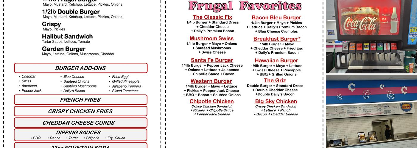 Frugals Menu