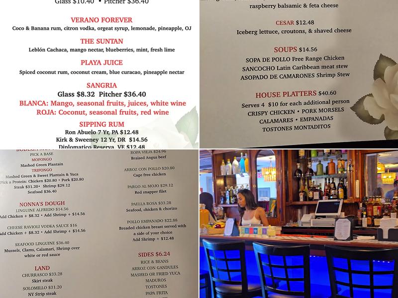 Rosa Blanca Bar & Grill Menu