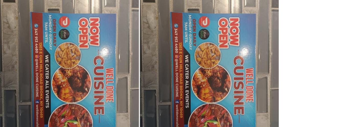 Well Done Cuisine Menu