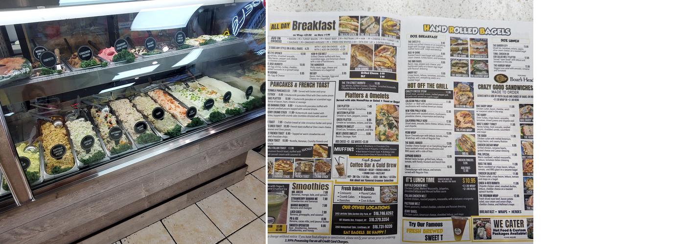 Pantano's Doz Bagels Garden City Menu