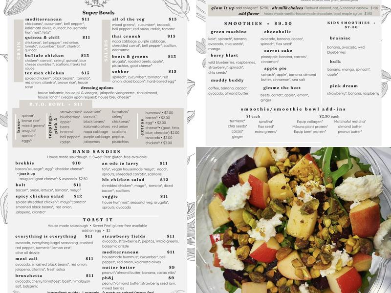 pure.roots Cafe & Plant Shop Menu