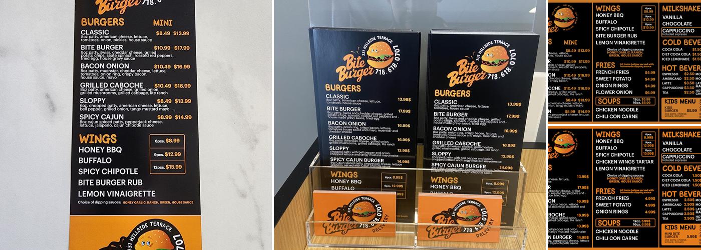 Bite Burger Menu