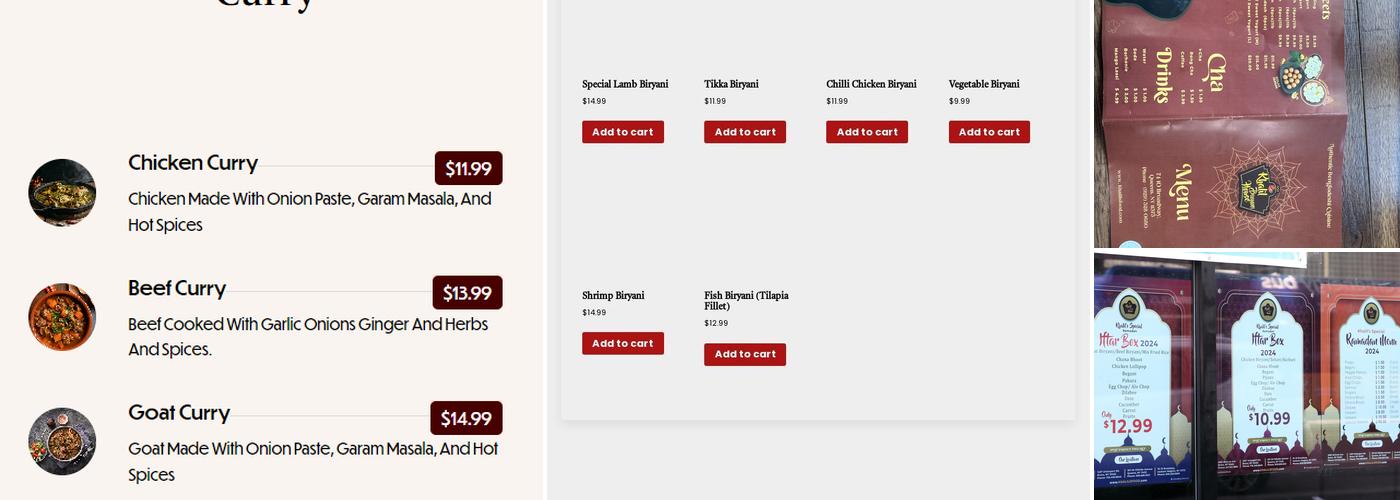 Khalil Biryani House Jackson Heights Menu