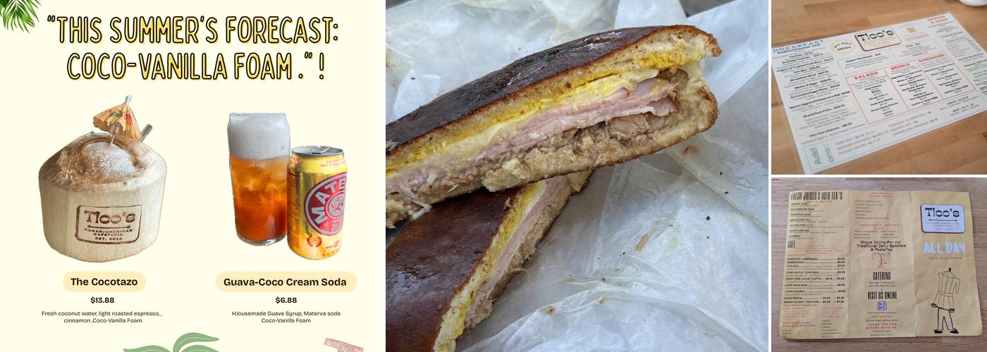 Tico's Cafetería Menu
