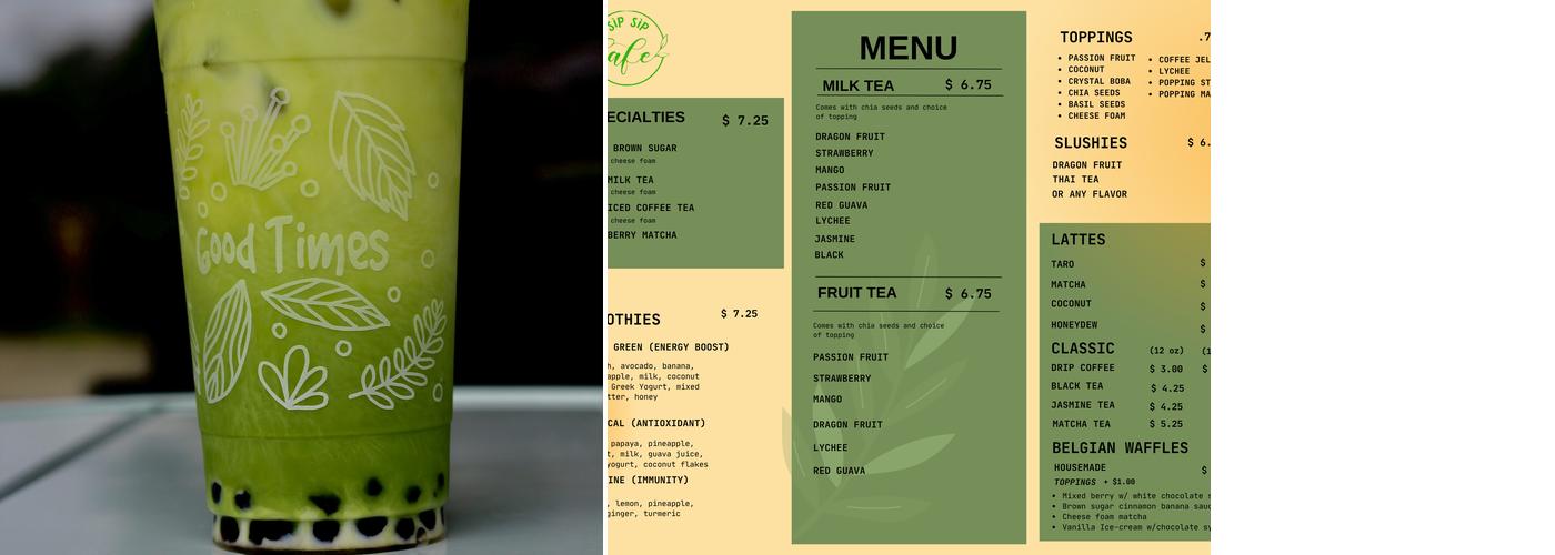 Sip Sip Cafe Menu