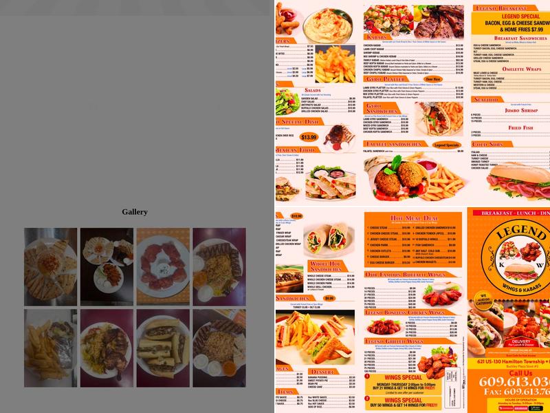 Legend Wings & kebab - Halal Food Menu