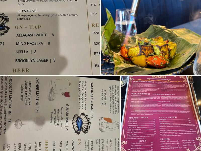 Rani Indian Fine Dining Restaurant, Lounge & Bar Menu