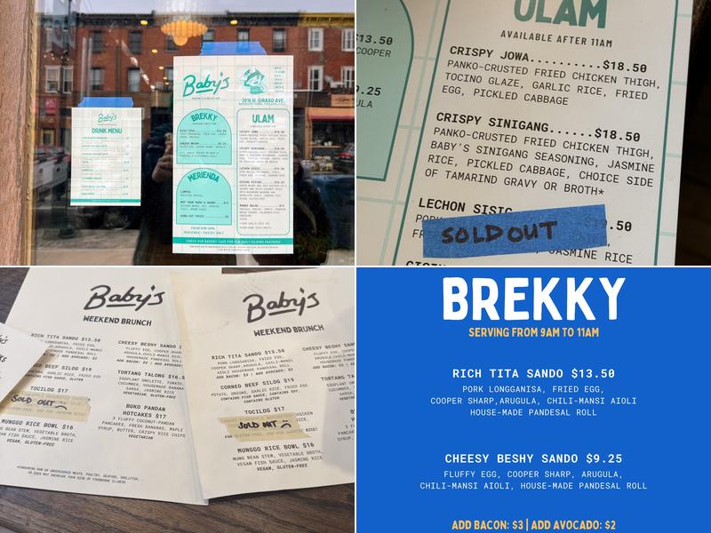 Baby's Kusina + Market Menu