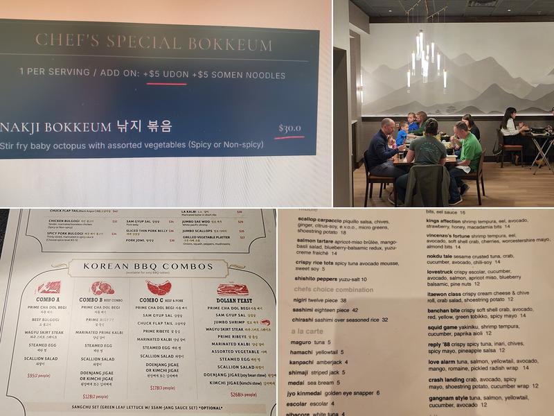 Dolsan Korean BBQ and Sushi Restaurant Menu