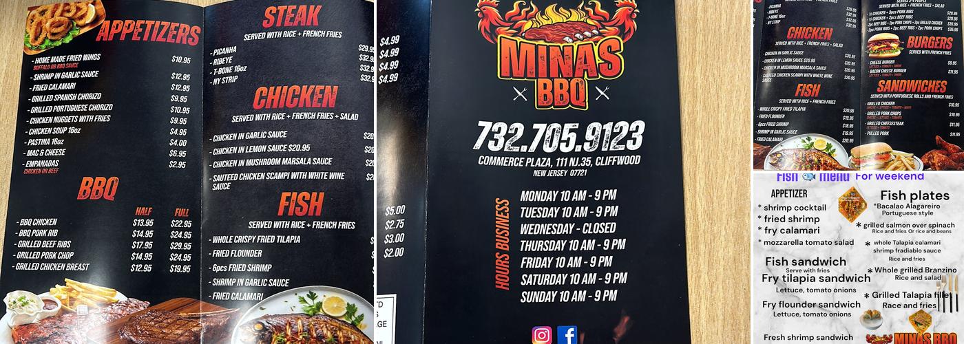 Minas BBQ Menu