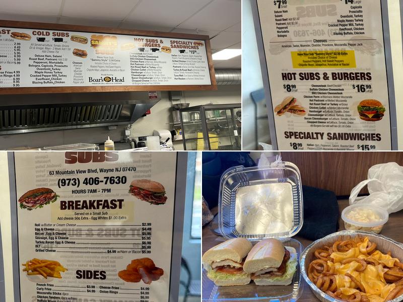 Sammys Subs Menu
