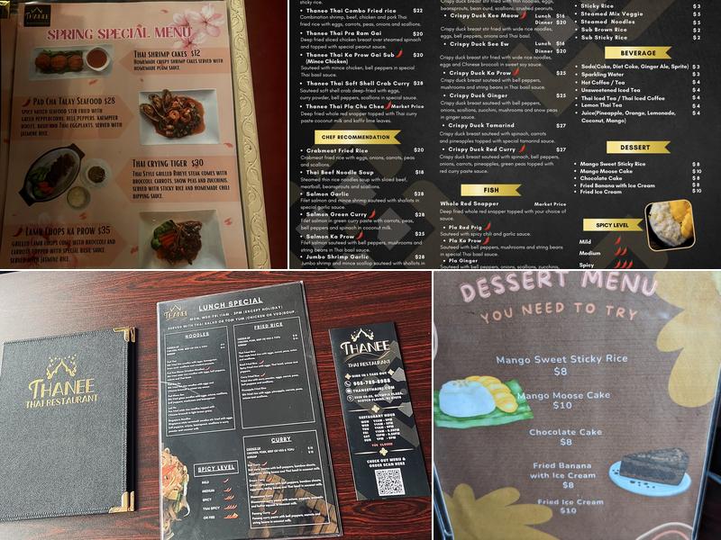 Thanee Thai Menu